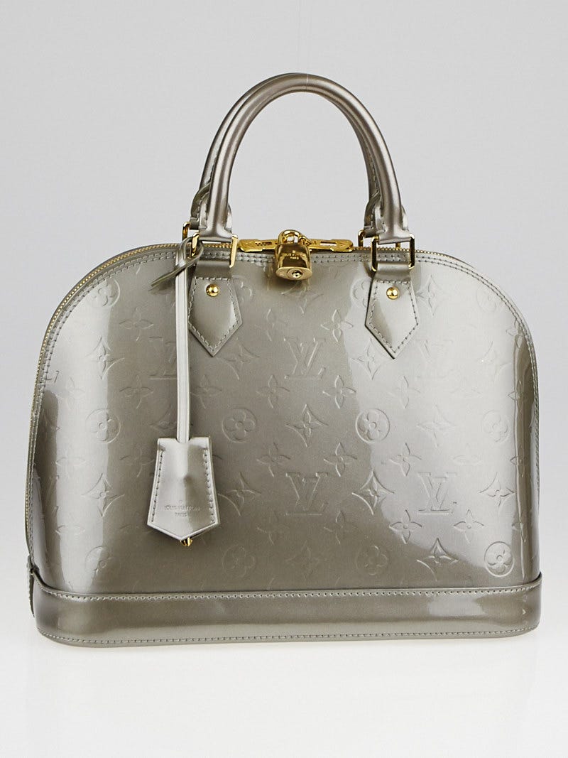 Louis Vuitton Grey, Metallic Monogram Vernis Alma PM