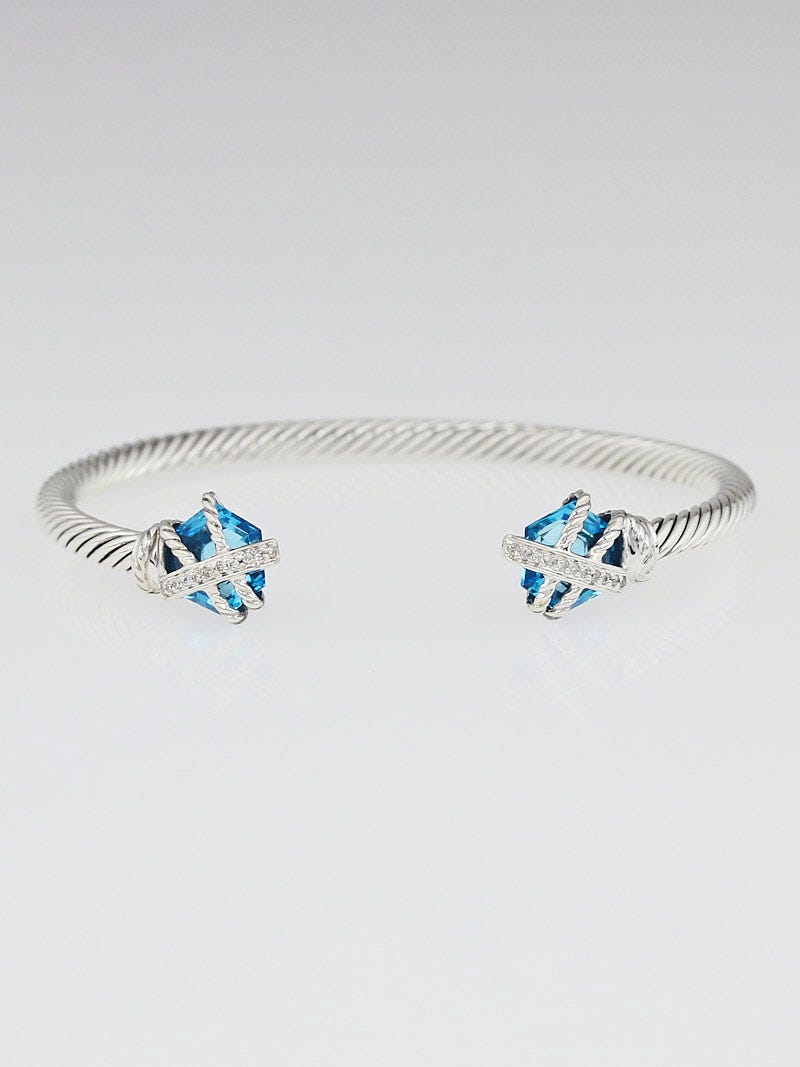 David yurman 5mm blue topaz cable bracelet top