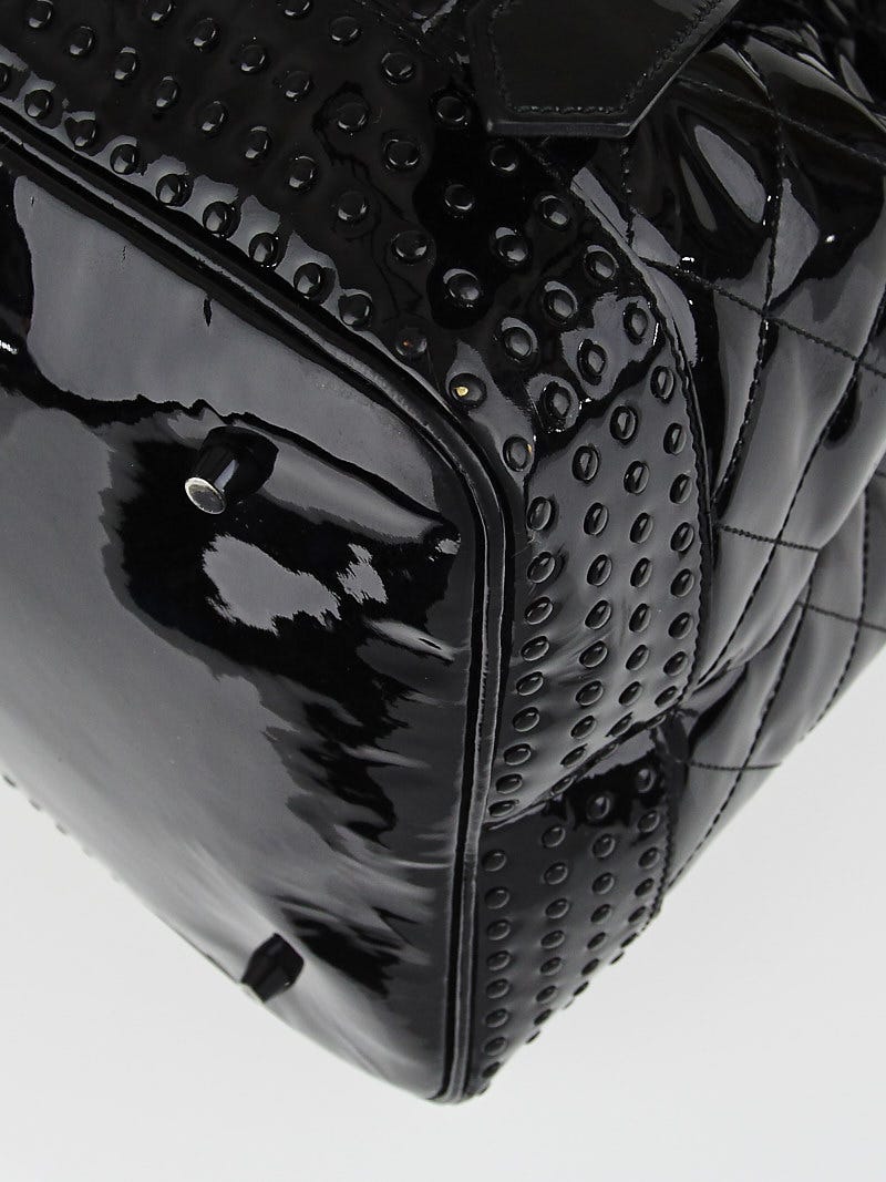 Burberry Black Quilted Patent Leather Large Tote Bag | Yoogi's Closet