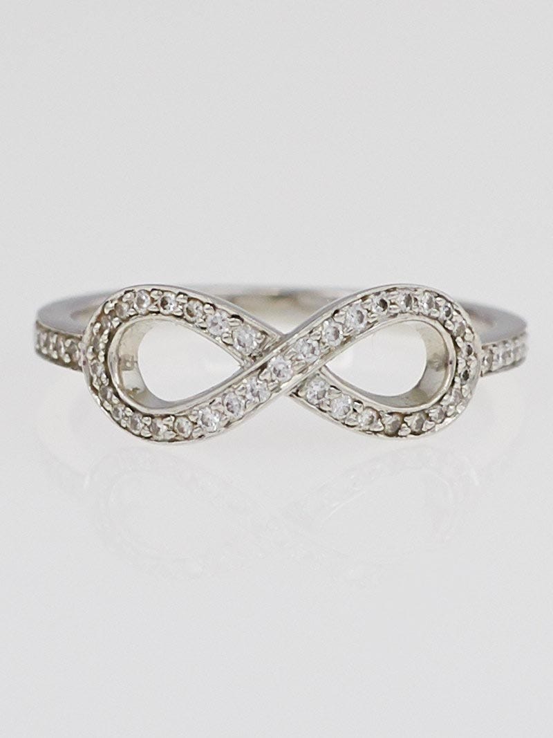 Infinity Symbol Platinum Rhinestone Ring - Temu