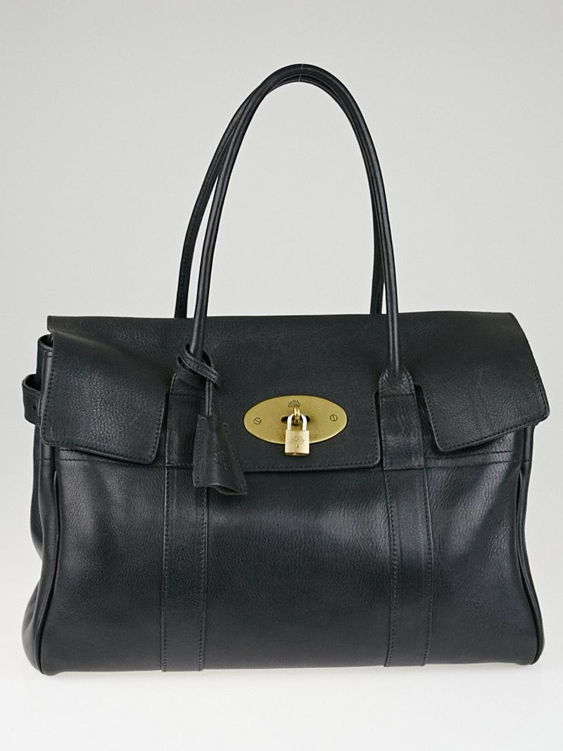 Mulberry Black Vegetable Tanned Leather Bayswater Bag Yoogi s Closet