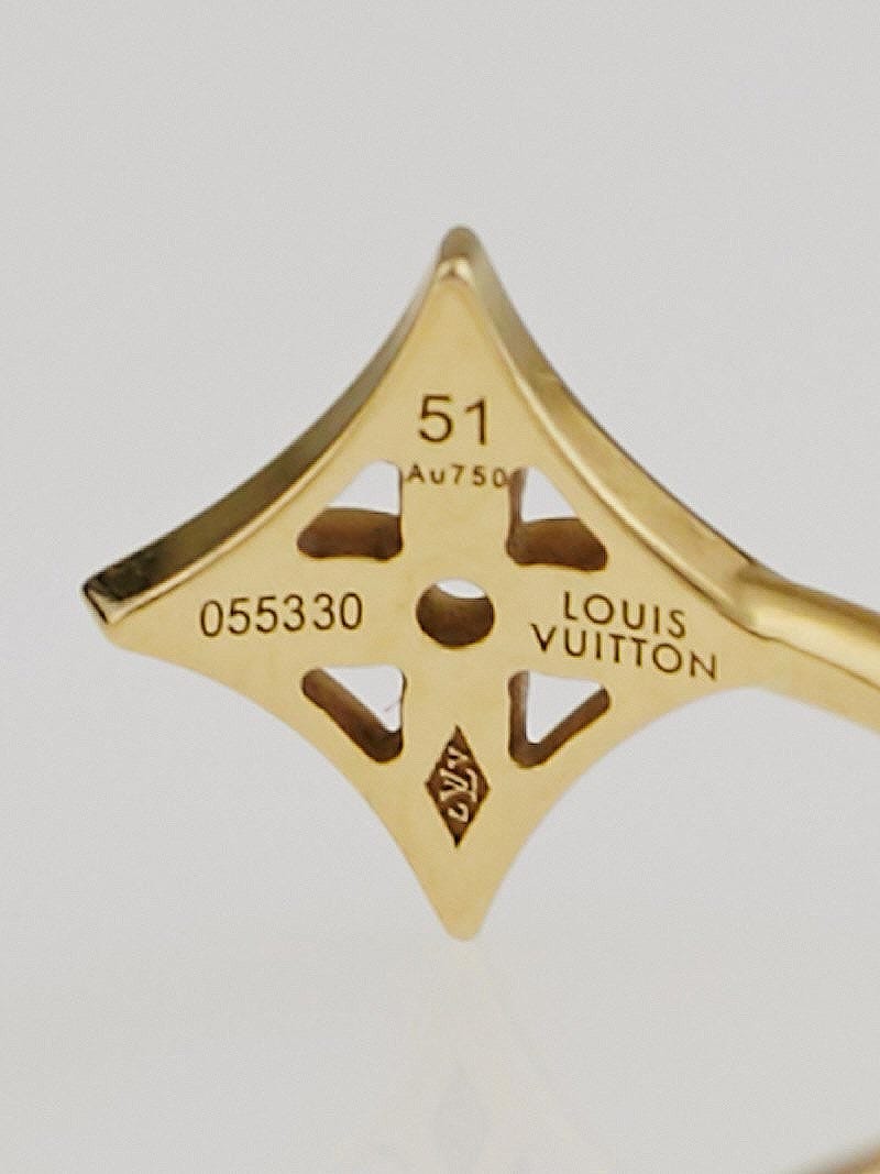 LOUIS VUITTON Ring Bague Monogram Idylle 3P Diamond 750 Tri-Color Gold #53  US6.5