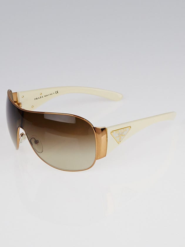 Prada Rose Gold Metal Frame Shield Sunglasses - SPR 57L - Yoogi's Closet