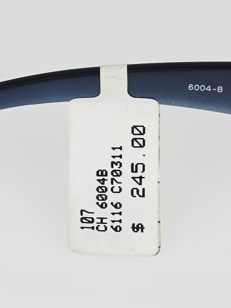 Chanel Blue Frame Wrap Around CC Sunglasses - 6004 | Yoogi's Closet