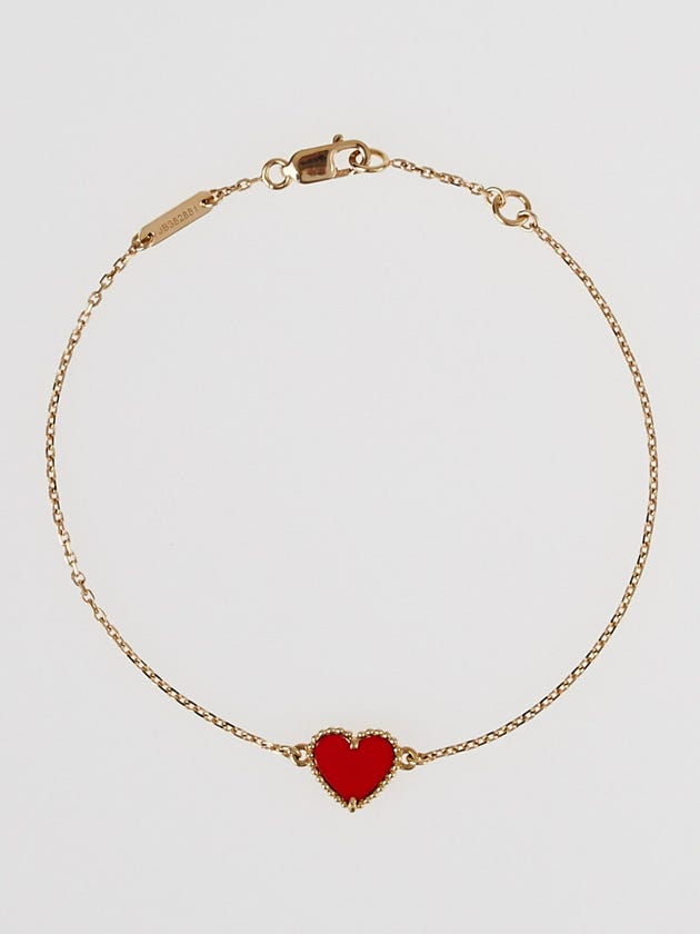 Van Cleef Arpels 18k Rose Gold and Carnelian Sweet Alhambra