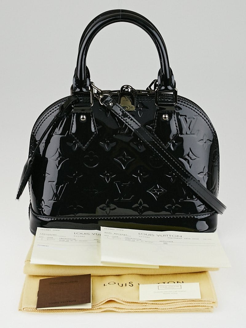 Louis Vuitton Black Magnetique Monogram Vernis Alma BB Bag - Yoogi's Closet