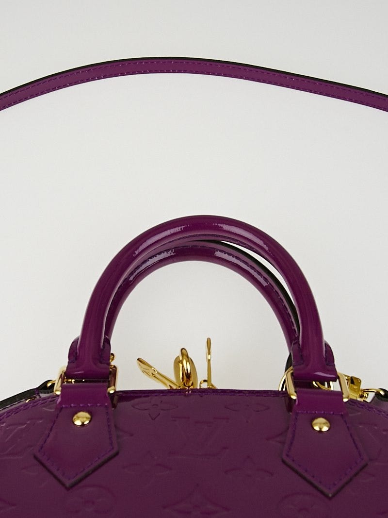 Louis Vuitton Alma BB, Purple Metallic Vernis with Monogram, New