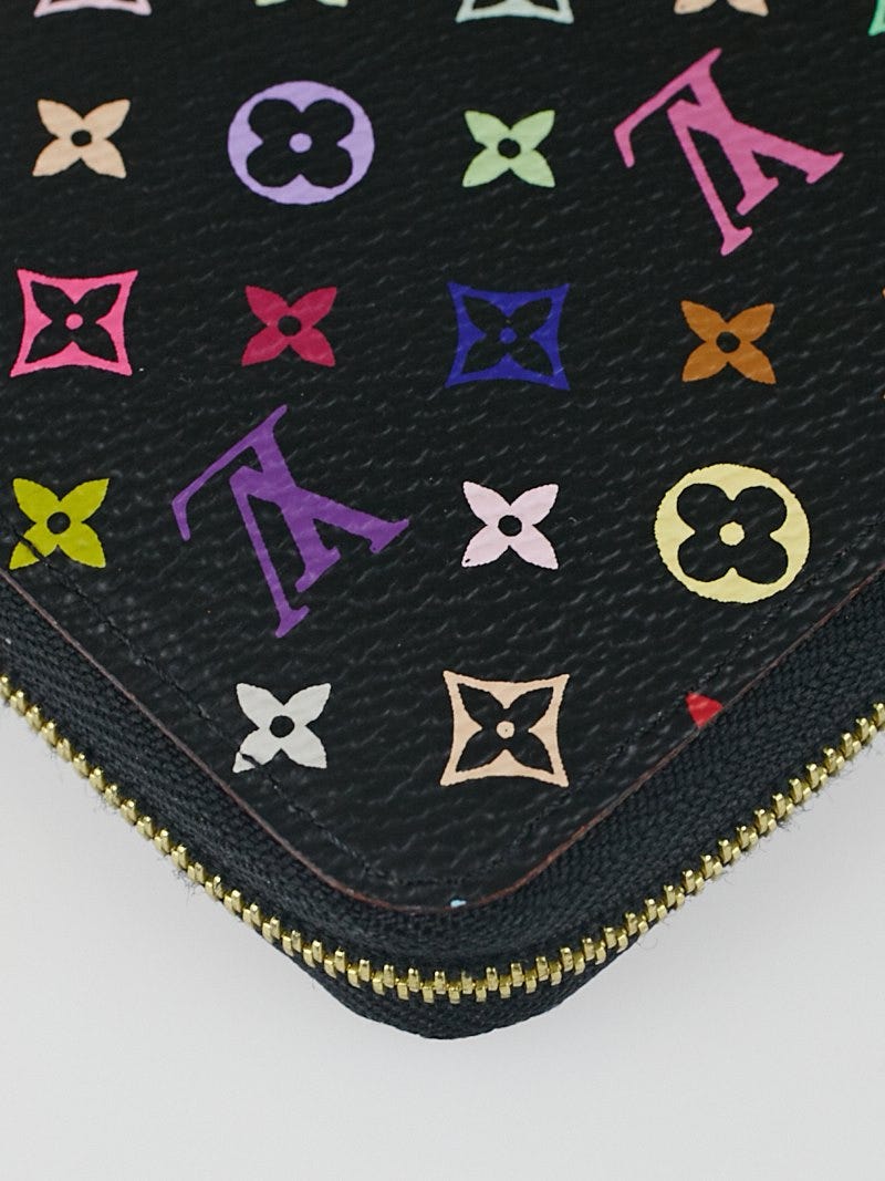 Louis Vuitton Black Monogram Multicolore Violet Zippy Coin