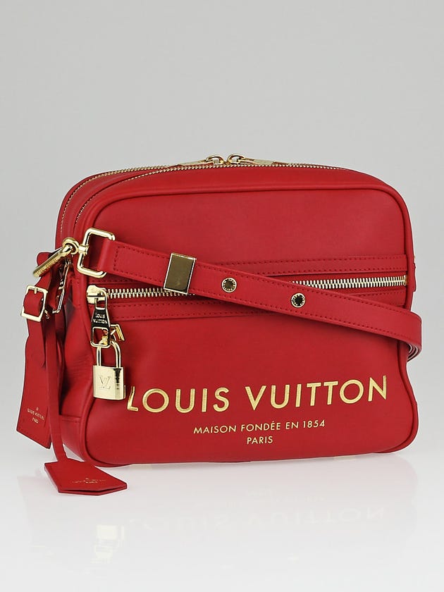 Louis Vuitton Limited Edition Red Leather Flight Bag Paname Takeoff Bag 