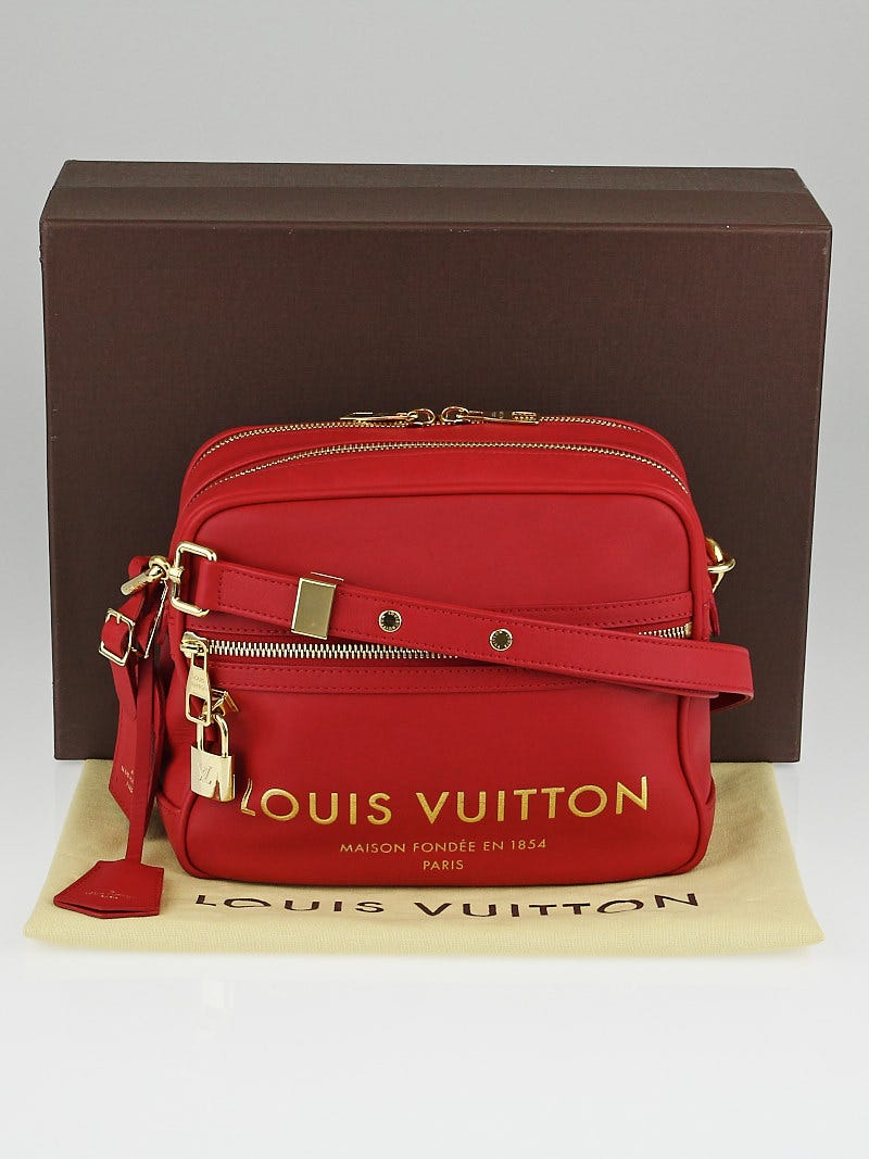 Louis Vuitton Limited Edition Red Leather Flight Bag Paname