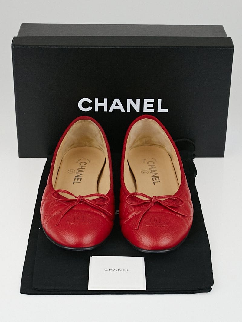 Chanel caviar flats on sale