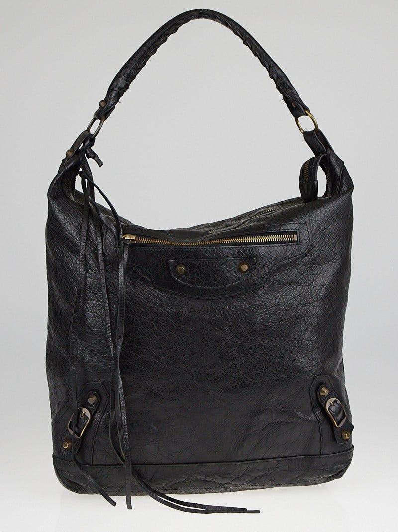 Balenciaga Black Lamb Ovis Aries Aries Shoulder Bag