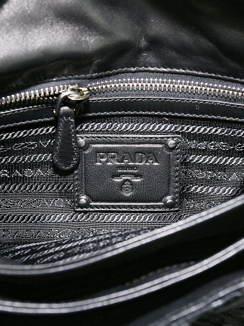 PRADAバック Prada Black Lace Pizzo Baguette Flap Bag | Yoogi's Closet