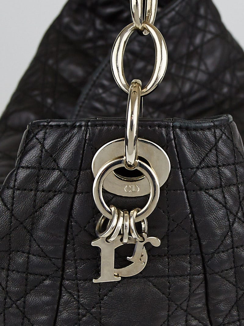 ショルダーバッグ DIOR Medium Hobo Bag Christian Dior Black Cannage Quilted Leather Dior Soft