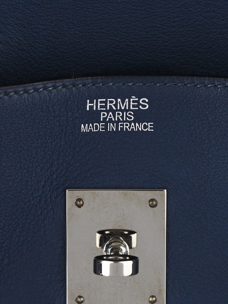 Pre-owned Hermes Birkin 35 Bleu De Prusse Box Calf Guilloché Palladium  Hardware