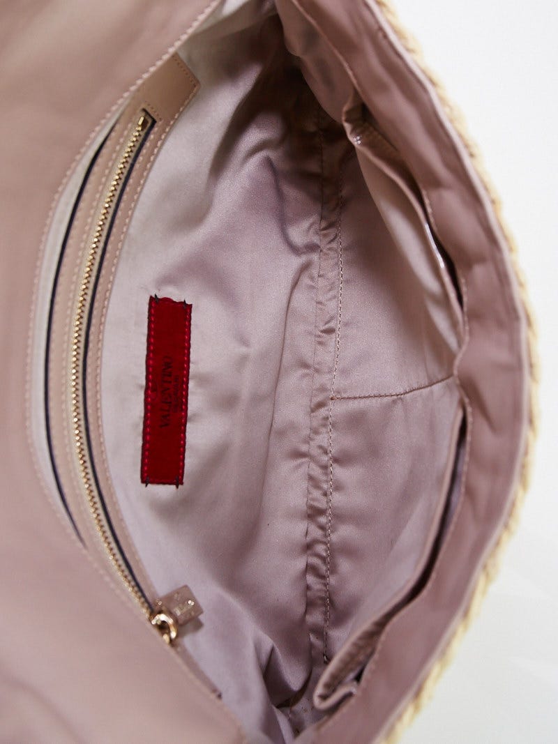 VALENTINO. Clutch bag in satin fabric simulating roses, …