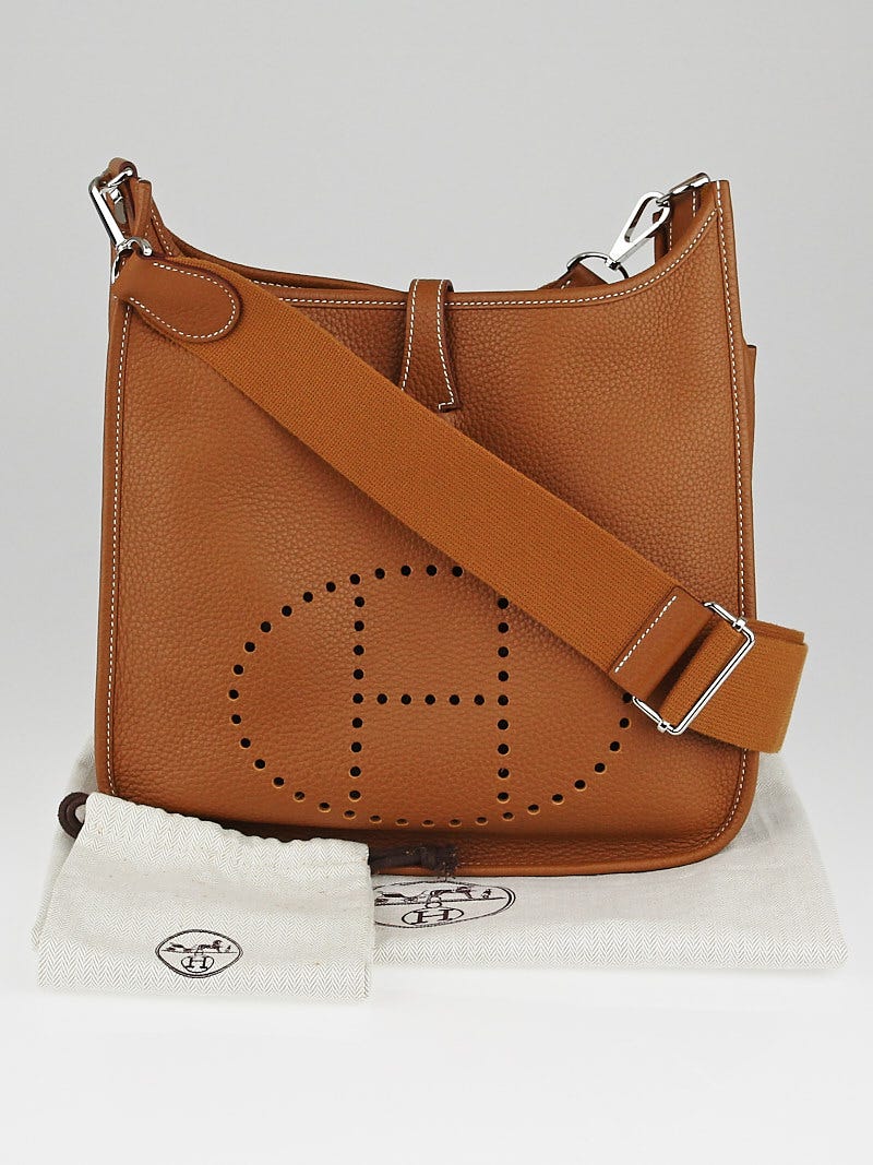 【本物新品保証】 Hermes Closet Yoogi's | Bag PM III Evelyne Leather Clemence Gold ネックレス