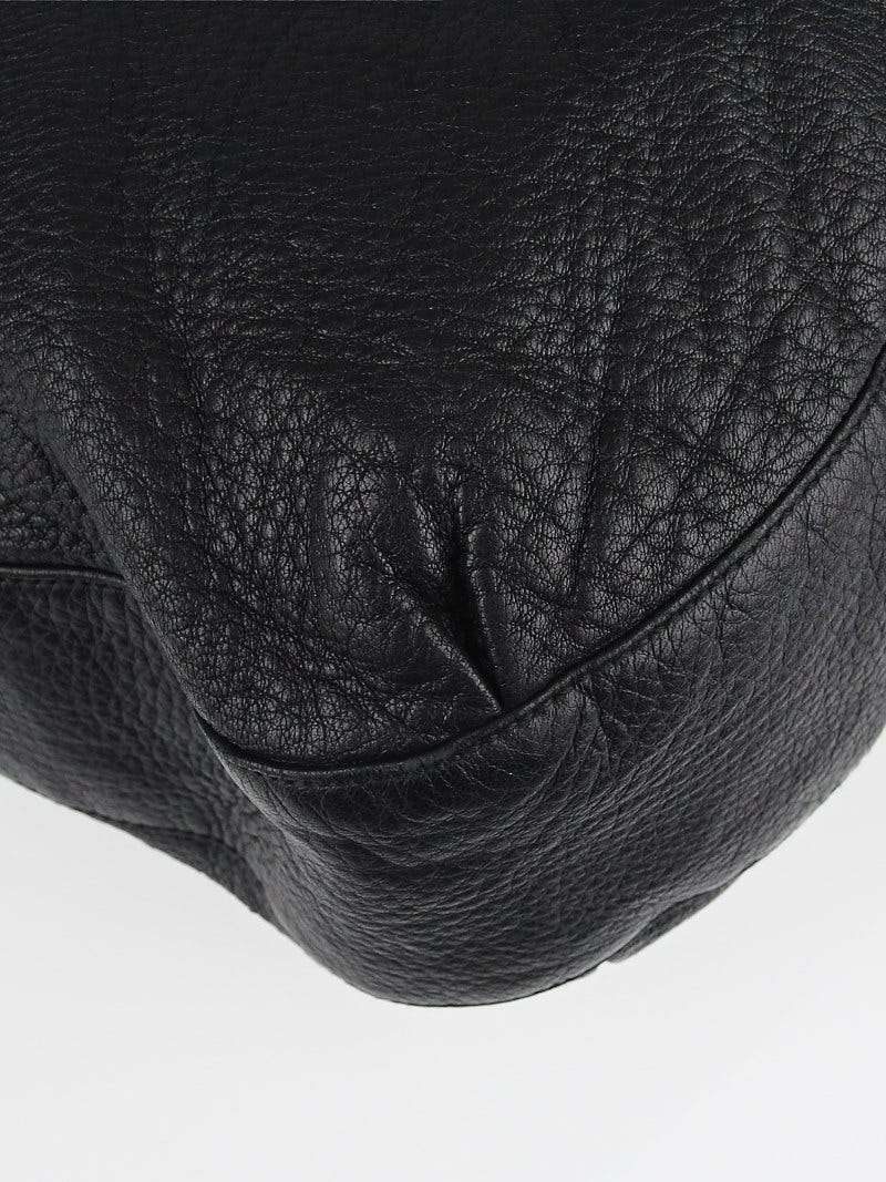 Gucci Black Pebbled Leather Wave Large Hobo Bag | Yoogi's Closet