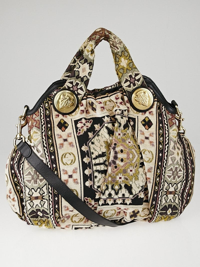 Gucci Multicolor Embroidered Tapestry Fabric Hysteria Medium Top Handle Bag  - Yoogi's Closet