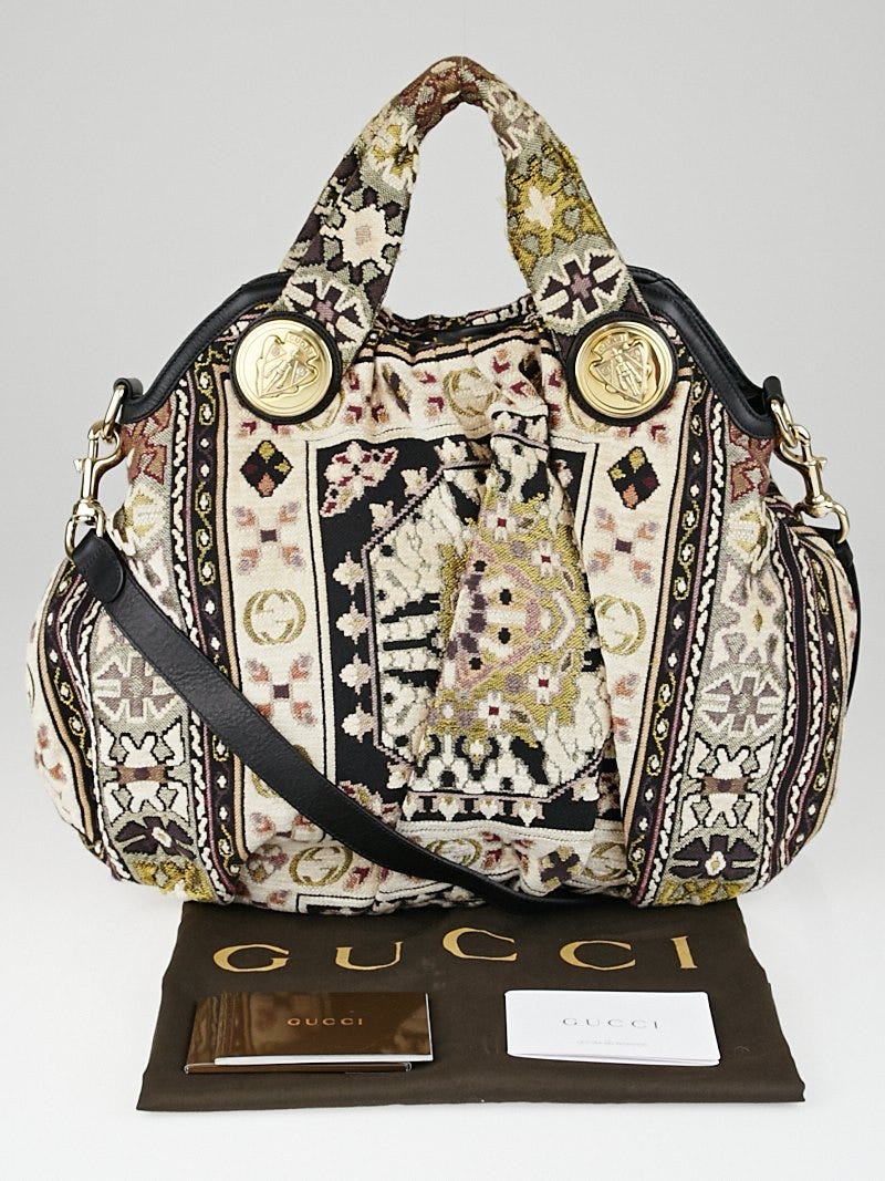 Gucci Multicolor Embroidered Tapestry Fabric Hysteria Medium Top Handle Bag  - Yoogi's Closet