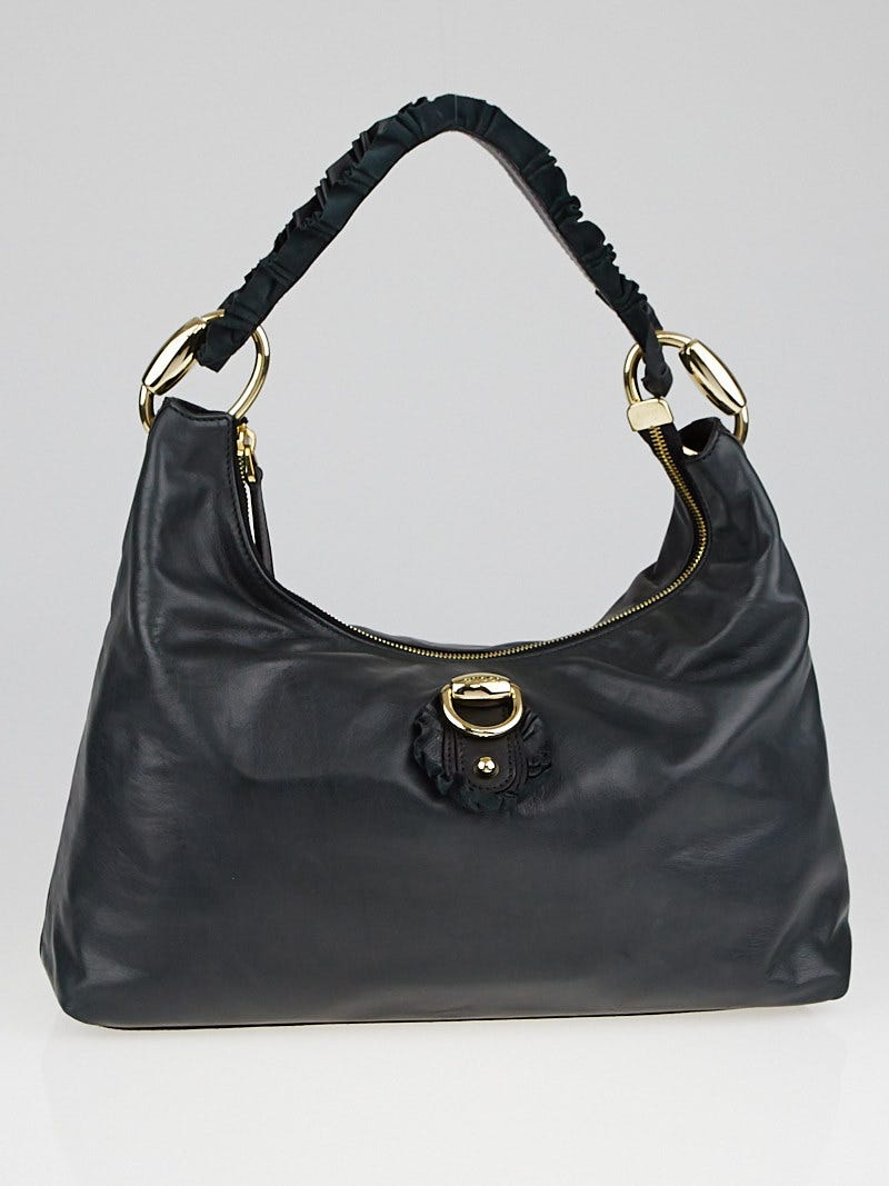 Gucci Black Leather Sabrina Hobo Bag | Yoogi's Closet