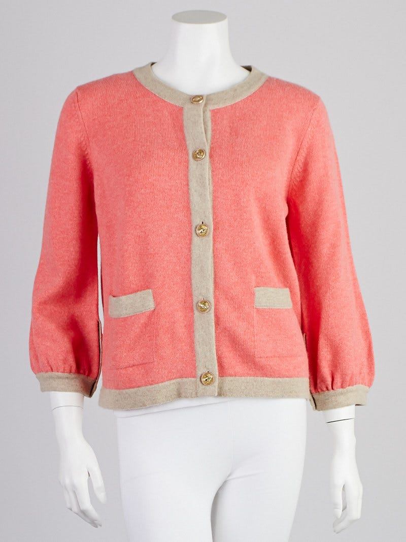 Coral cheap cashmere cardigan