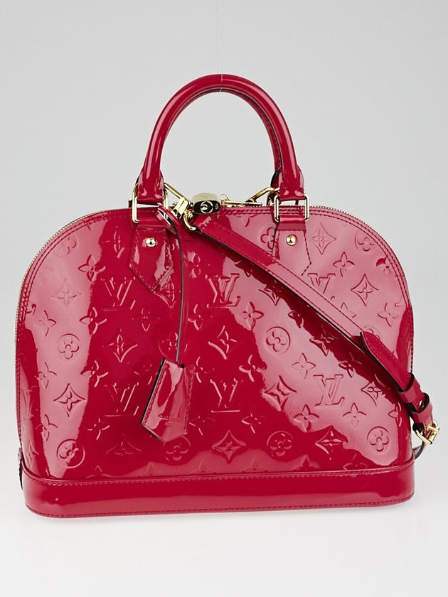 Louis Vuitton Rose Indian Monogram Vernis Alma PM Bag w/ Shoulder Strap