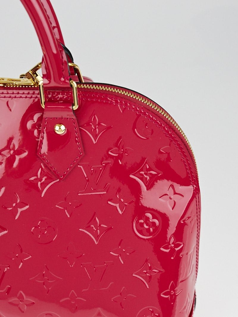 Louis Vuitton Monogram Vernis Leather Alma Hand Bag w/ MsLux Shoulder Strap