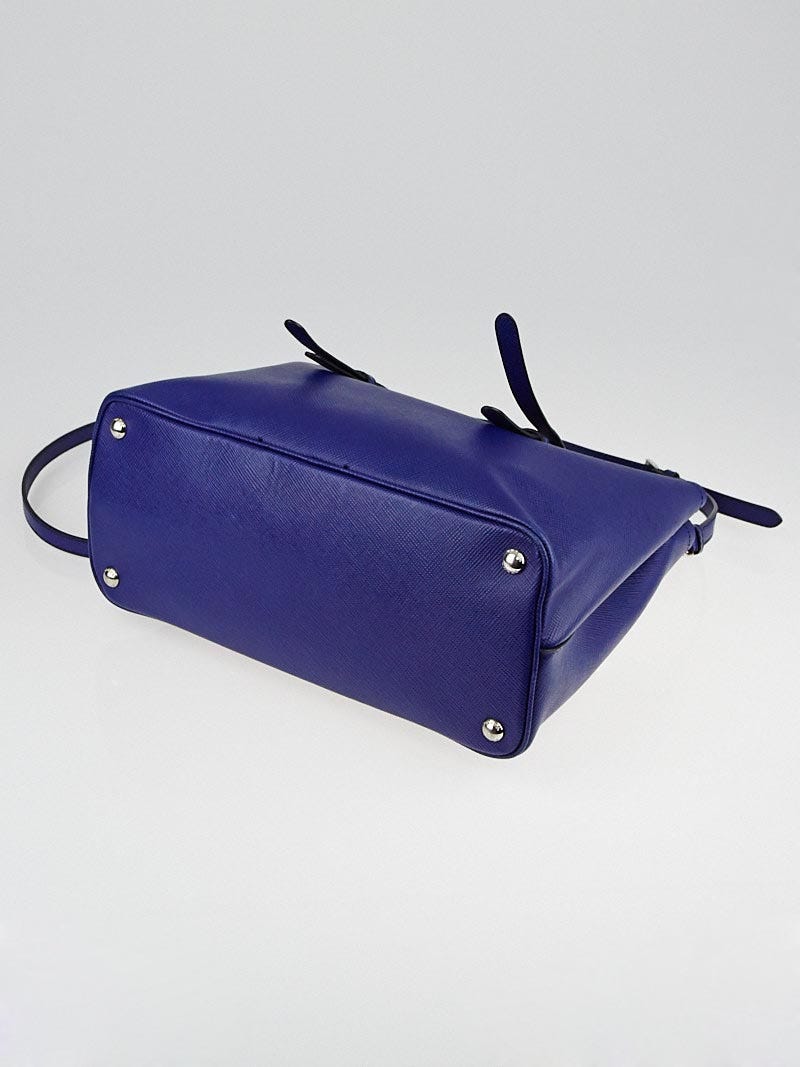 Prada Ink Blue Saffiano Leather Medium Tote Bag BN2838