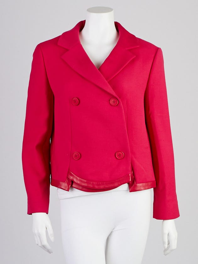 Christian Dior Rose Wool Double Breasted Blazer Jacket Size 10/42
