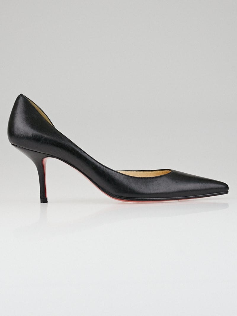 Christian Louboutin Black Leather Sixties D Orsay 80 Heels Size 5