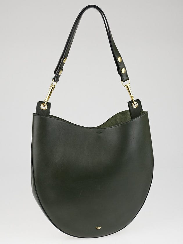 Celine Forest Calf Leather Medium Hobo Bag