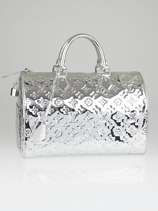Louis Vuitton Limited Edition Silver Monogram Miroir Speedy 30 Bag