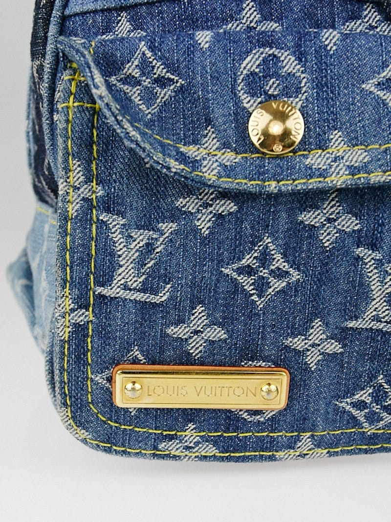 Louis Vuitton Limited Edition Blue Denim Monogram Denim Patchwork Speedy Bag  - Yoogi's Closet