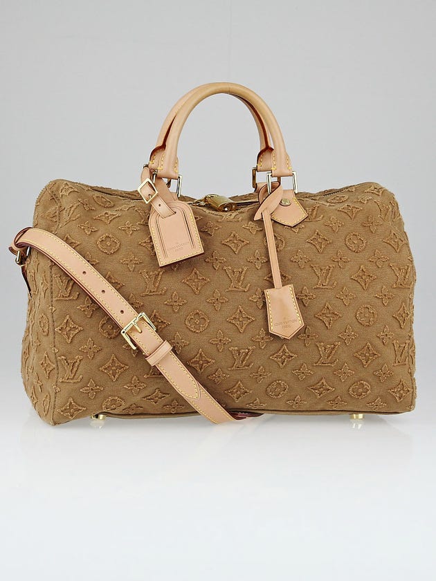 Louis Vuitton Limited Edition Caramel Monogram Stone Speedy Bandouliere 35 Bag