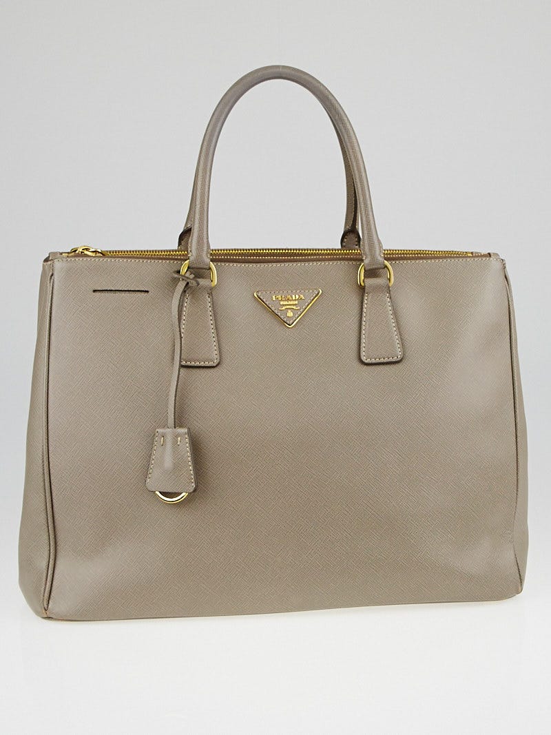 Prada Saffiano Lux Double-Zip Tote Color Larice Large BN1786