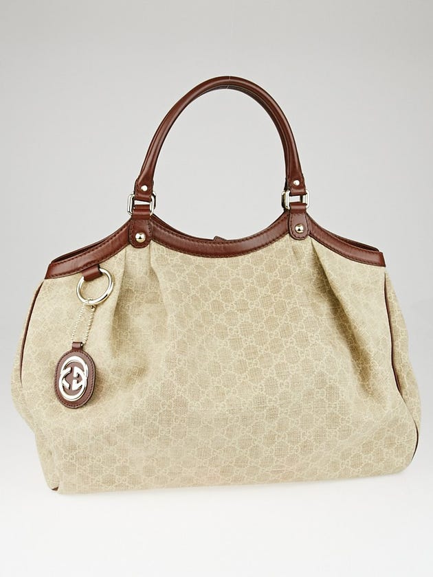 Gucci Beige/Brown GG Canvas Large Sukey Tote Bag