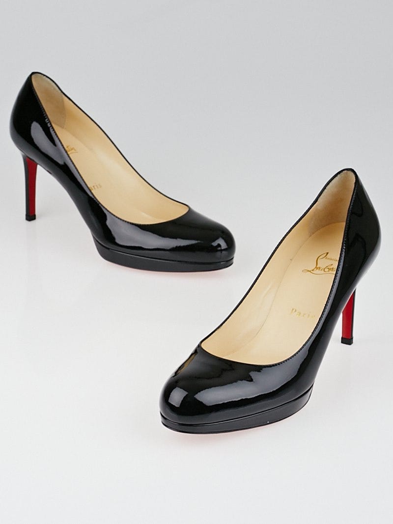 Christian Louboutin Black Patent Leather New Simple 85 Pumps Size