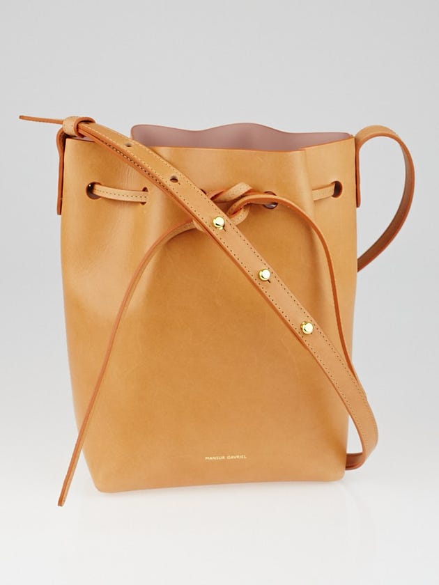 Mansur Gavriel Cammello/Antico Leather Mini Bucket Bag