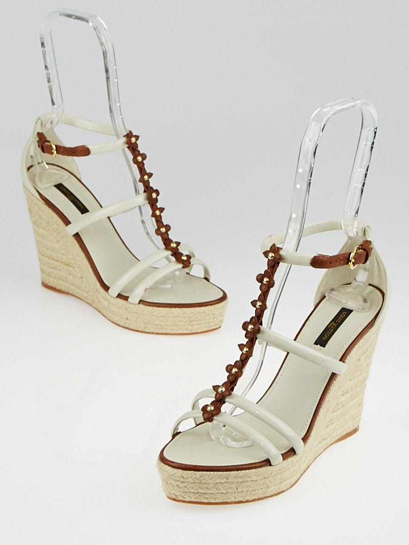 White leather espadrille wedges on sale
