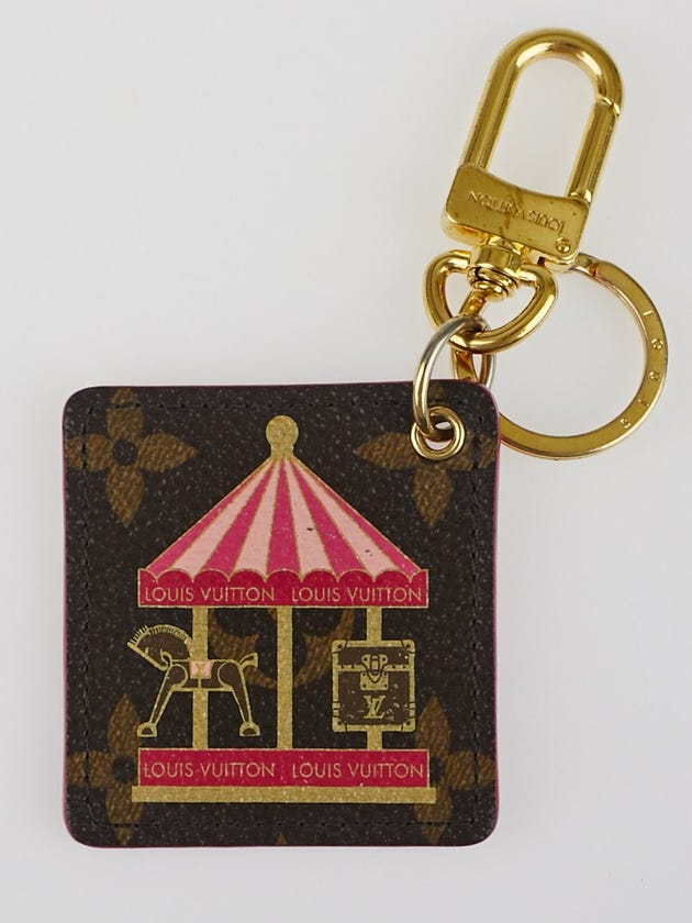 Louis Vuitton Limited Edition Monogram Canvas Illustre Pink Carousel Key Holder and Bag Charm