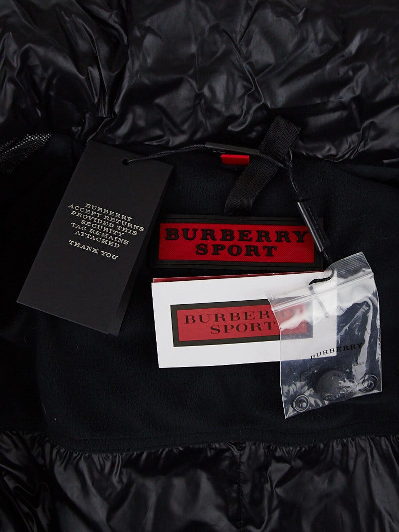 Burberry Sport Black Wool Blend Fox Fur Trim Hoyland Puffer Coat