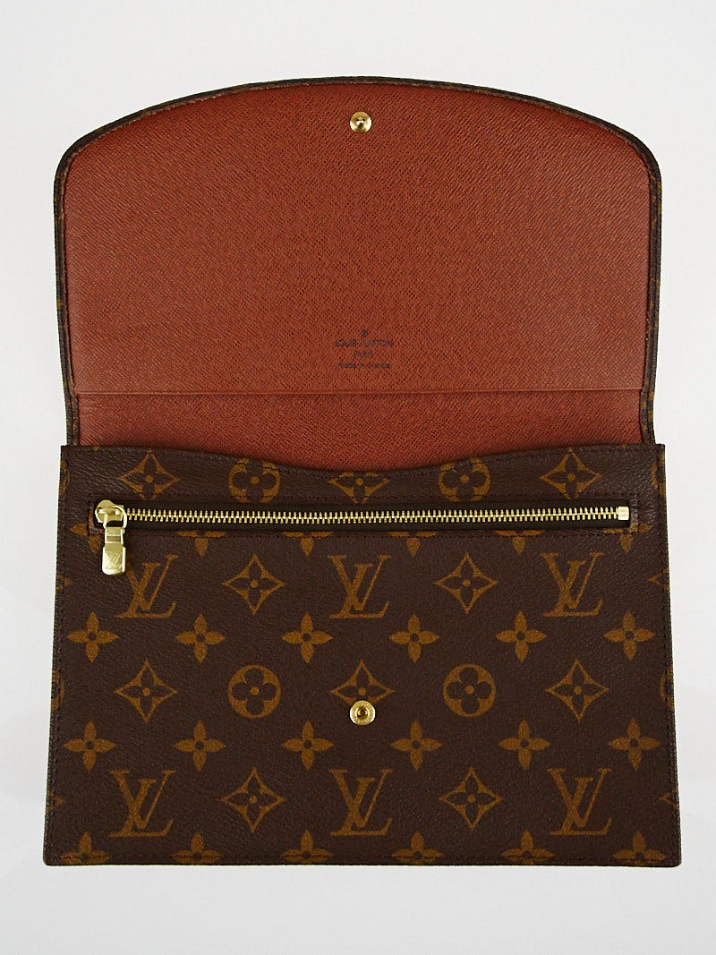 Louis Vuitton Monogram Pochette rabat 23 Clutch Bag Brown ref