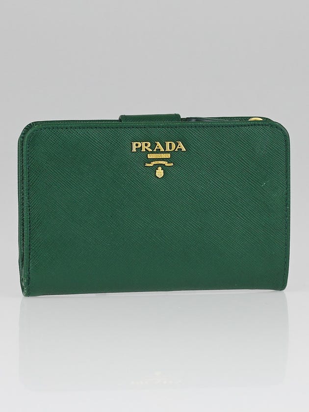 Prada Biliardo Saffiano Metal Leather Lampo Wallet 1M1225