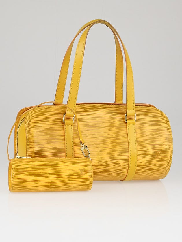 Louis Vuitton Tassil Yellow Epi Leather Soufflot Bag w/ Accessories Pochette