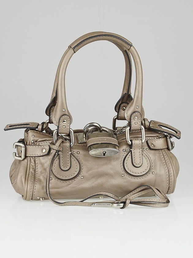 Chloe Argent Leather Paddington Mini Satchel Bag
