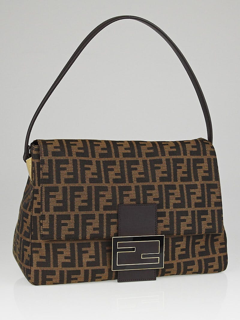 Fendi Zucca Print Mamma Baguette Shoulder Bag, Brown Canvas & Leather