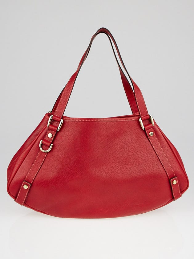 Gucci Red Leather Medium Abbey Tote Bag