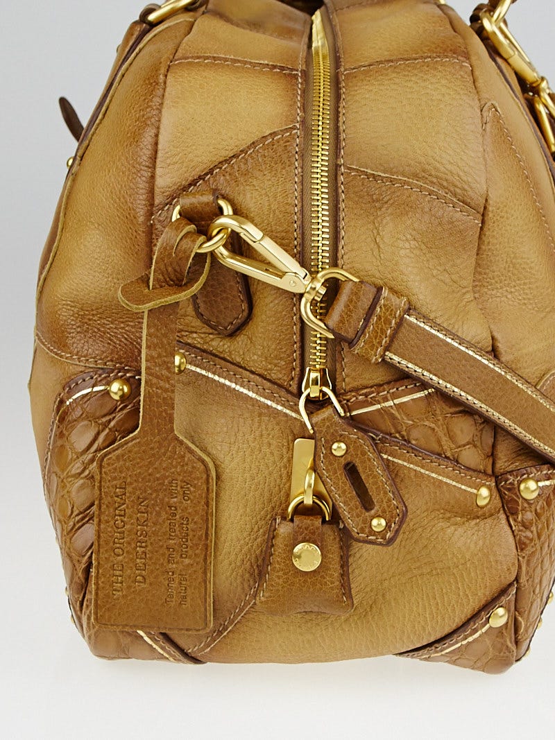 Prada Natural Cervo Patch Bauletto Fringe Bag BL0388