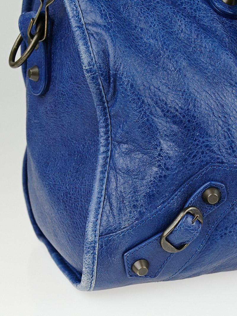Balenciaga Bleu Cobalt Lambskin Leather Maxi Twiggy Bag Yoogi s